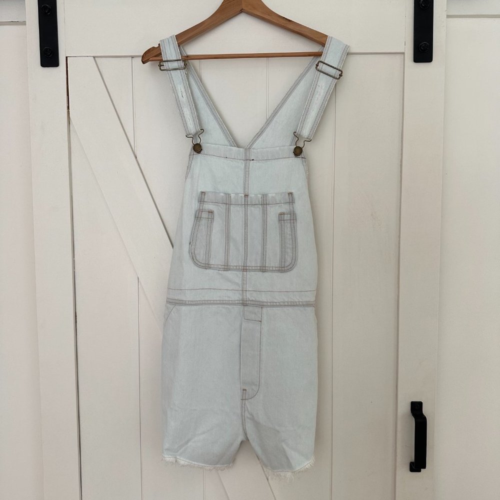 THE GREAT. Light Blue Denim Overalls